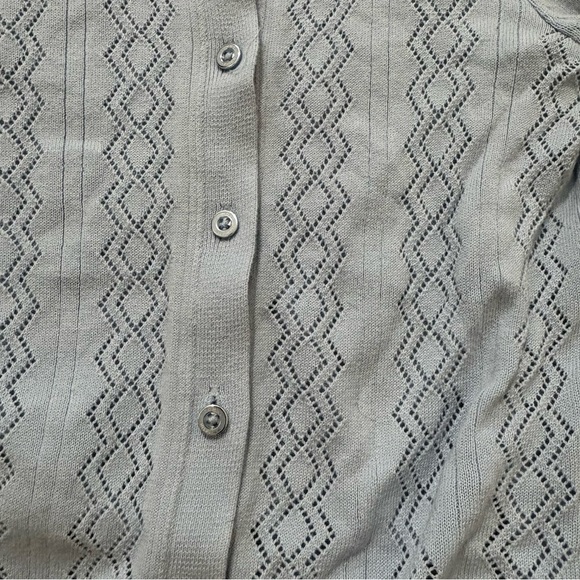 TOMMY HILFIGER Women's Baby Blue Cotton Button Cardigan Sz XXS Preppy Classic - Picture 9 of 10